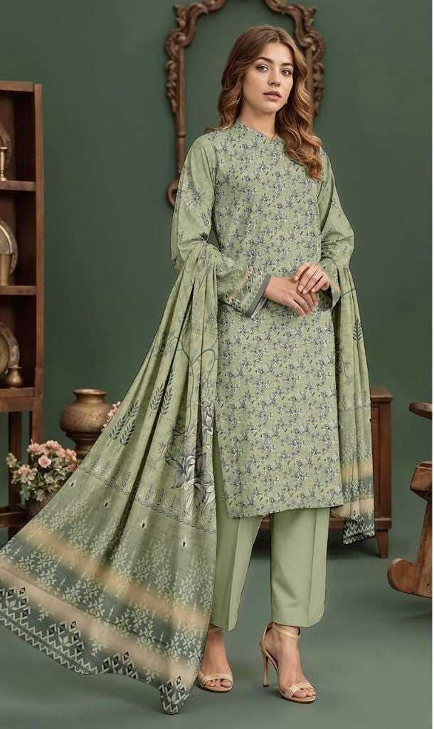 Elegant Sage Green Floral Print Suit