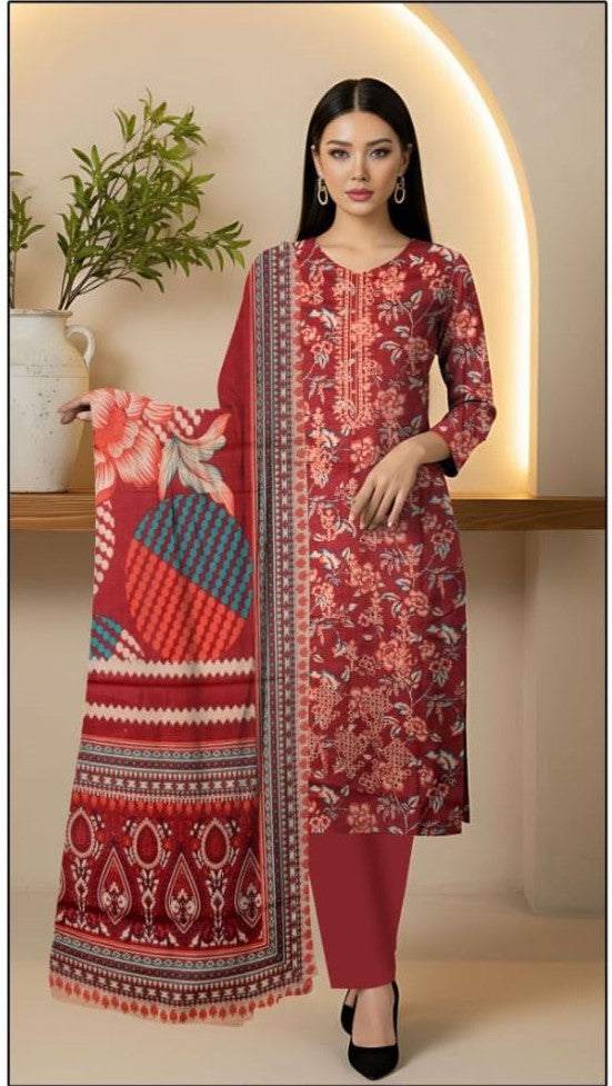 Elegant Deep Teal & Khaki Floral Print Suit