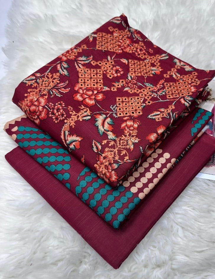 Elegant Deep Teal & Khaki Floral Print Suit