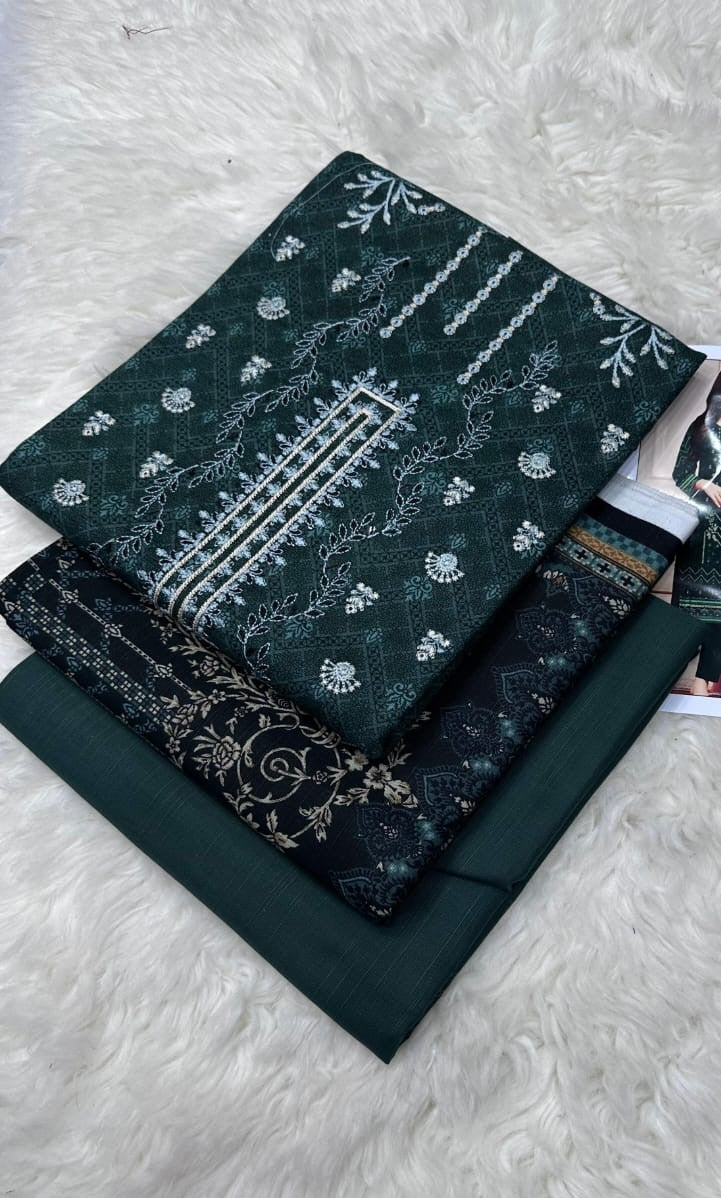 Regal Forest Green Intricate Print Suit