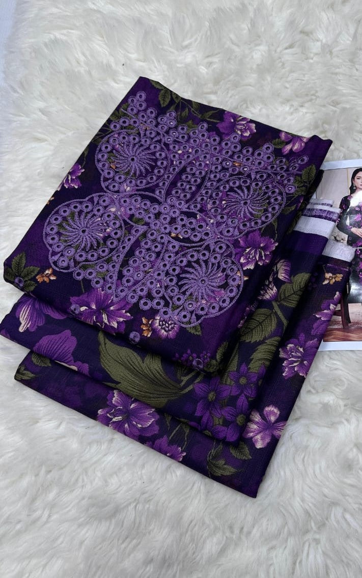 Stunning Orchid & Deep Violet Floral Suit