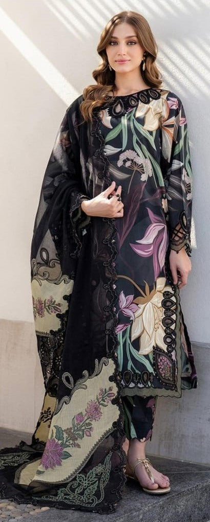 Luxury Midnight Bloom Digital Print Suit