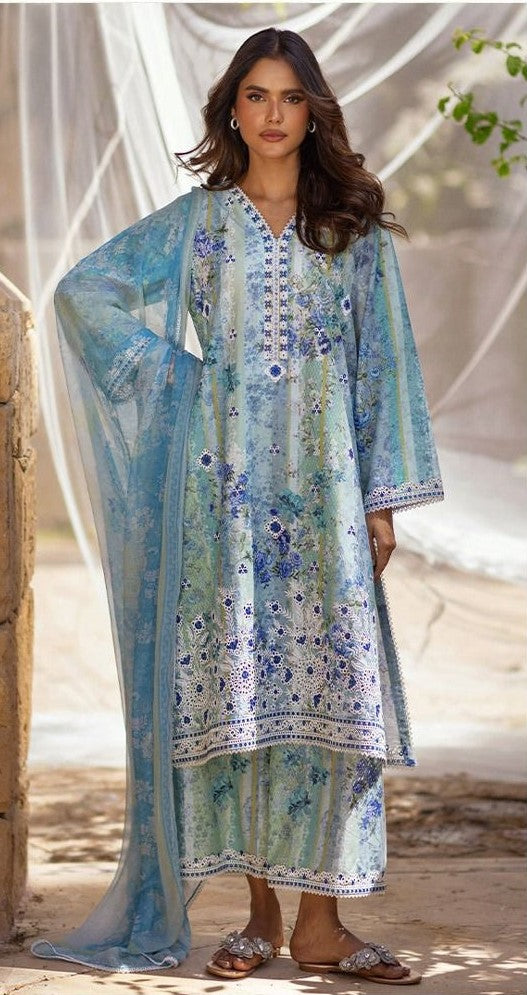 Blue & Green Embroidered Comfort